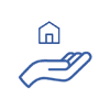 icono mano y una casa